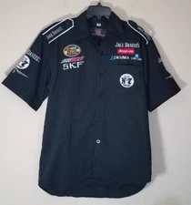 Jack Daniel's Racing Nascar Embroidered Button Shirt by JH Design Men size Large
