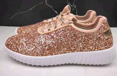 Roxy Rose Women's Fashion Sneaker Rose Gold Glitter sz 8.5 | eBay