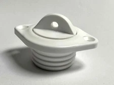 Nuova Rade oval boat transom drain socket with plug / bung - white