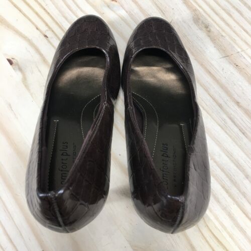Comfort Plus by Predictions Shoes Womens 7 Pump Brown Faux Leather Casual 134563 - Picture 13 of 16