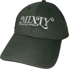 Mixty Cocktail Mixers Hat Cap Strap Back Embroidered Since Green White Adj Strap