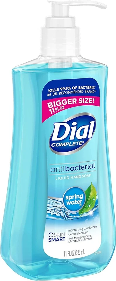 表盘完整抗菌液体手皂,泉水,11 液量盎司(4 件装) — 第 4/4 张图片