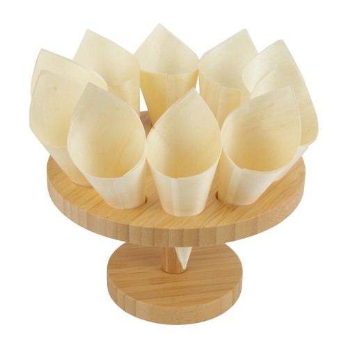 Soporte Tamaki con conos y pinchos de madera para exhibición de cono de bambú natural - Imagen 5 de 44