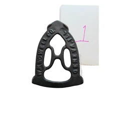 Antique Raised Ironing Iron Trivet Pot stand WH Howell H Pattern Geneva Kitchen