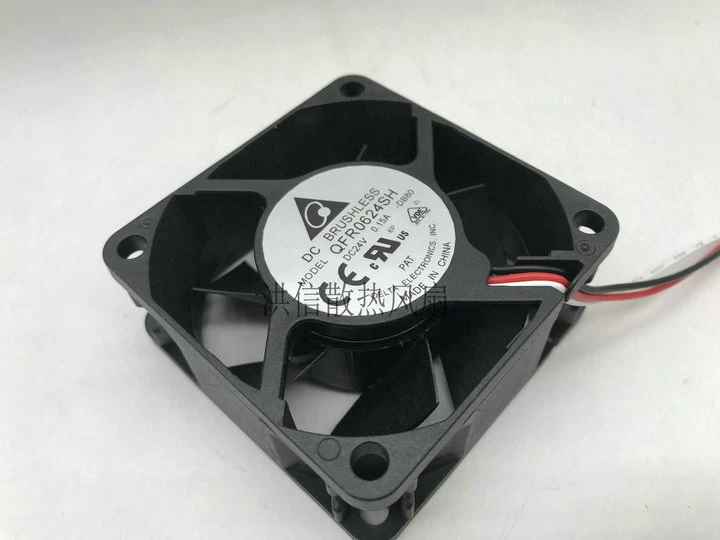 1 PC DELTA Fan QFR0624SH DC 24V 0.15A 6025 6cm 3 wire inverter cooling fan - Image 2 of 3
