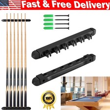 New Wall Mount Billiards Pool Stick Holder Rack Hardwood Storage Table 6 Cue Set