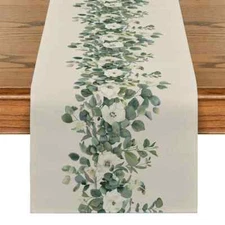 Plant and Flower Table Runner Dining Table Decor Kitchen TableRunner Party Decor