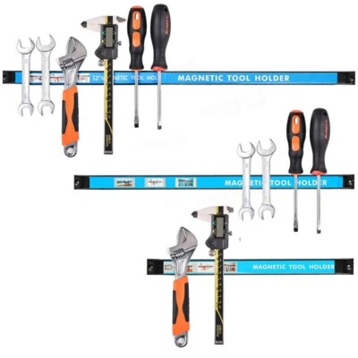 GEKO 3pz Barra Magnetica Portautensili Porta Attrezzi da Lavoro Coltelli 23/37/48cm