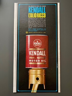 Kendall Motor Oil Oldtimer Kolben italiano 1965 Vintage Ad Werbung Reklame