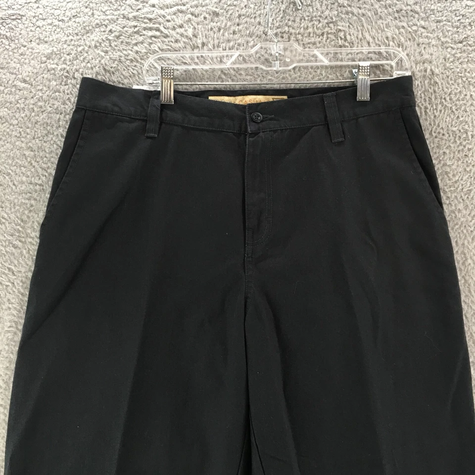 Cabelas Straight Chino Pants Womens 16 Black Cotton High Rise Zip Fly Casual - Image 2 of 4