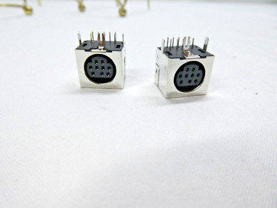 9 Pin Female Mini Din Socket Shield Right Angle A/V Connector Sega Genesis X2
