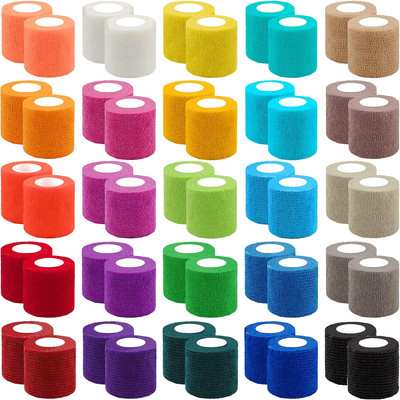 50 Rolls Self Adhesive Bandage Wrap 2 Inch Bandage Tape Self Adherent Wrap Color