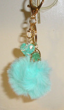 Heart Leaf PomPom Keychain Backpack Purse Charm Great Gift