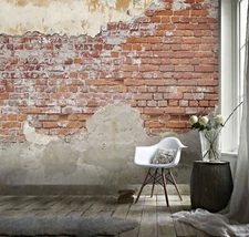 3D Shabby Red Brick Wallpaper Wall Mural Removable Self-adhesive Sticker 908
