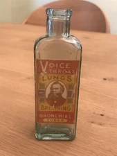 Antique Voice Throat Lunge Breathing Bronchial Tubes Glass Bottle