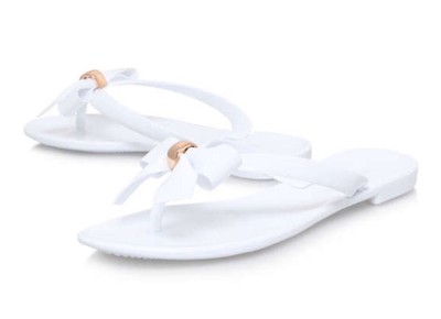 carvela white flip flops