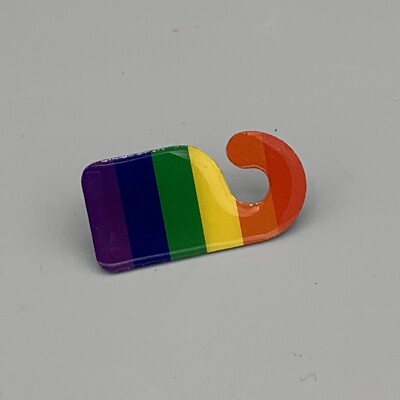Rainbow Flag LGBTQ Enameled Lapel Hat Pin Tie Tack Door Hanger Shape Gay  Pride - Main Image