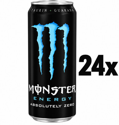 24x Monster Energy Absolutely Zero 500ml   zuckerfrei   inkl. Pfand