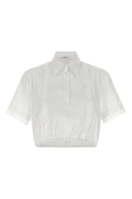 ERMANNO SCERVINO White Lace Insert Cotton Shirt New & Authentic