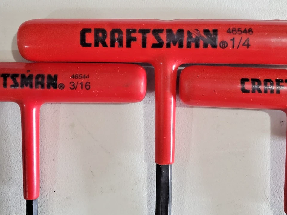 Craftsman 4 pc. T-Handle Hex Wrenches 1/4 46546 7/32 46545 3/16" 46544 & 5/32" - Image 2 of 3