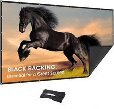 200 Inch Projector Screen with Black Backing - Foldable 16:9 - 16:9