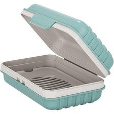 Leak Proof Travel Soap Case with Lid - Compact Draining Soap Holder for Shower