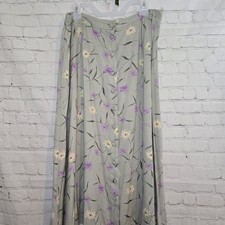 Vintage Sag Harbor Cottagecore floral button front Midi skirt SZ 1x Romantic