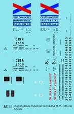 K4 O Scale Decals Chattahoochee Industrial Railroad 50 Ft PS-1 Boxcar