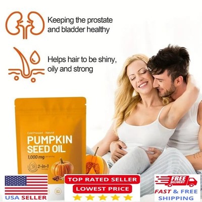 Oil, Seed Pumpkin 3000mg Softgels, 300 Capsules Supplement for Men & Women