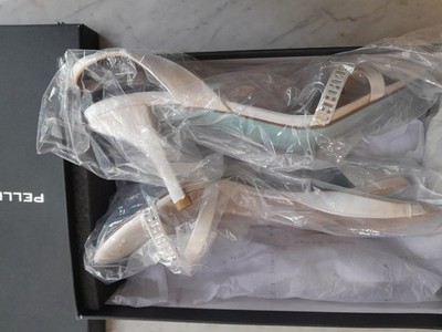 Pelle Moda Women's Inna Strap Shoes size 8.5 M NEW w/Box White Satin