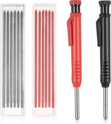 YIPHOMN 2er Tieflochmarker Bleistift Baustellen Bleistifte, Zimmermannsbleistift Set