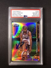 1998-99 Topps Finest - Vince Carter #230 Refractor (RC) Psa 8 Auto 10 Rookie 