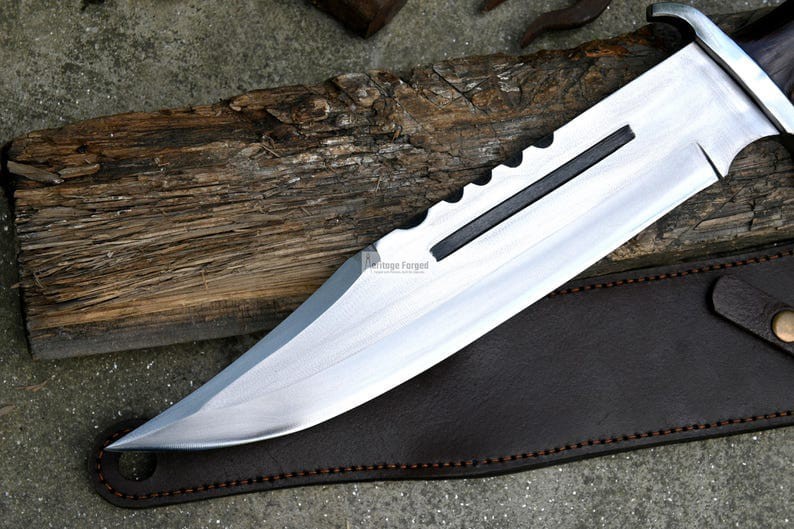 Custom Handmade Carbon Steel Blade Rambo III Knife | Hunting Knife Camping