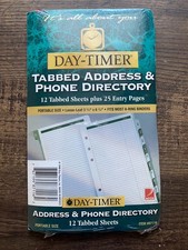 Day-Timer Tabbed Address Phone Directory 12 Tab + 25 Entry Pages - Insert