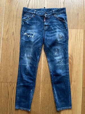 DSQUARED2 COOL GIRL JEAN DISTRESSED WOMEN'S BLUE DENIM SKINNY JEANS W28 X L28