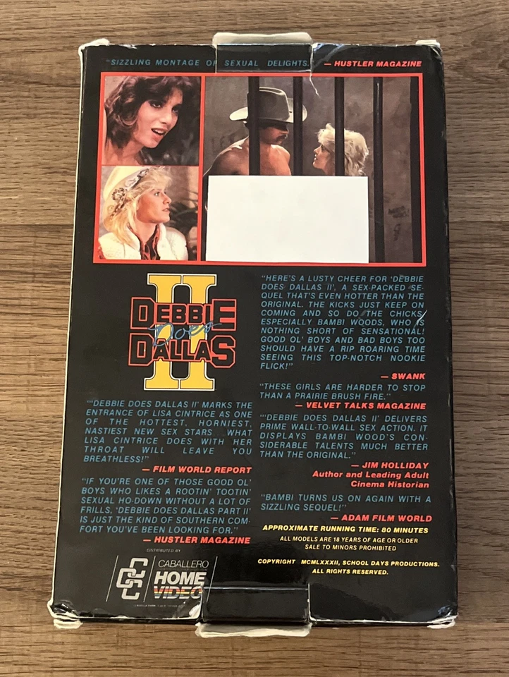 VERY RARE HTF Debbie Does Dallas 2 II VHS (1982) - Early VHS - Tested - Image 2 of 4