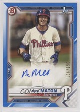 2021 Bowman Paper Prospect Blue Border 136/150 Nick Maton #PAPR-NM Auto lr7