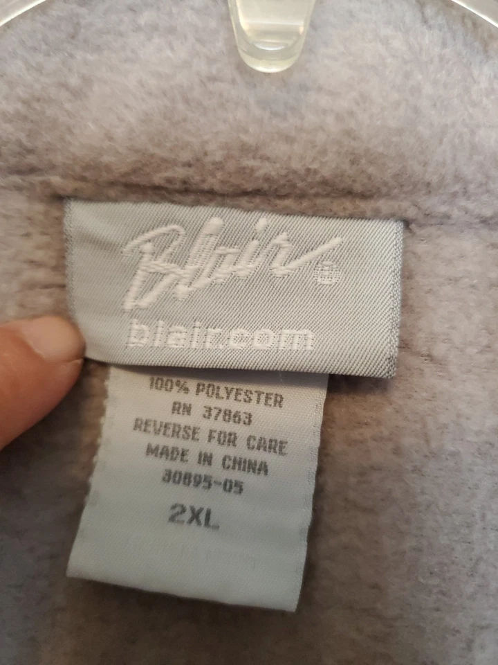 Chaqueta polar vintage años 80 Blair perro cachorros cremallera completa para mujer talla 2XL marrón gris Foto 3 de 4