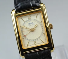 "Exc+5" Vintage ORIS Rectangular Pointer B7460 Automatic Men's Watch From JAPAN