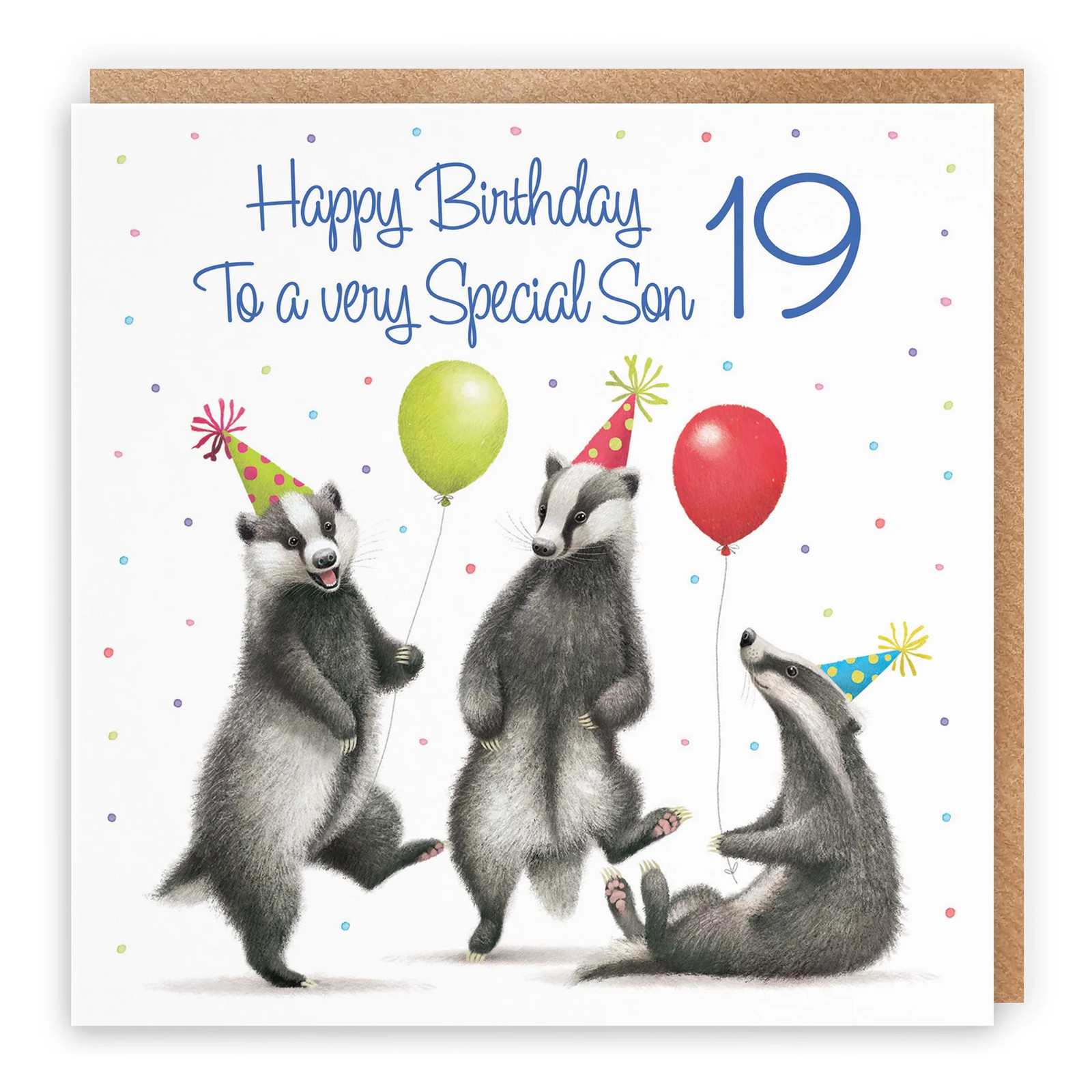 19th Son Badgers Birthday Card Milo's Gallery