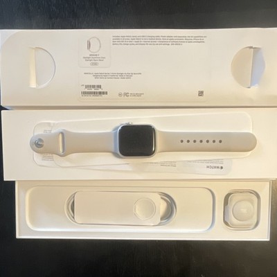 Apple Watch Series 7 41mm Starlight Aluminum GPS Fitness Tracker Water-Resistant