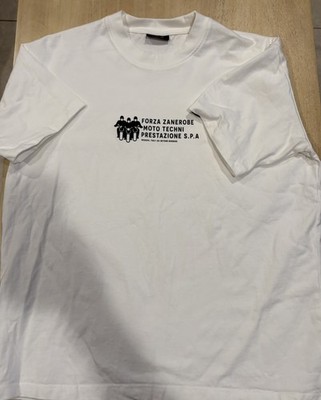 Zanerobe Mens White Cotton Boxy Relaxed Fit Crewneck Basic T-Shirt L ZNRB Logo
