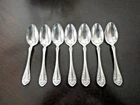 7 Antique RW&S Sterling Silver teapoons Rose Pattern 1898 149G Sterling Wallace