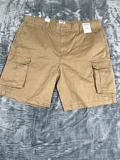 Levi Strauss Mens Cargo 10" Shorts Size 42 Khaki 100 Cotton NWT