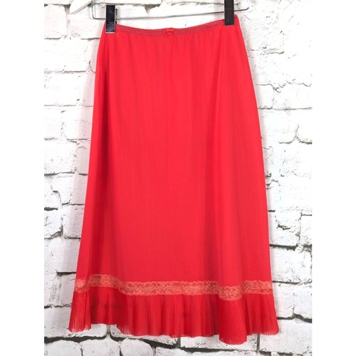 VINTAGE LUXITE Nylon & Lace 1/2 Slip Strawberry Coquette Pin Up Feminine Small - Picture 5 of 8