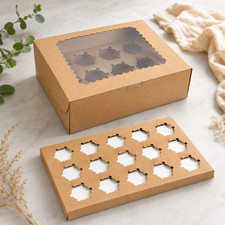 Caja de 12 cavidades para cupcakes panadería pastelería contenedor portador de postres estuche de embalaje