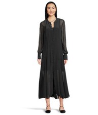 MADEWELL SUZY TIE WAIST CLIP DOT VISCOSE BLACK MIDI DRESS SIZE L $178