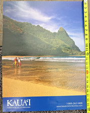 Vintage Kaua'i Hawaii Poster Walking on the Beach Tropical Rainforest Tourism
