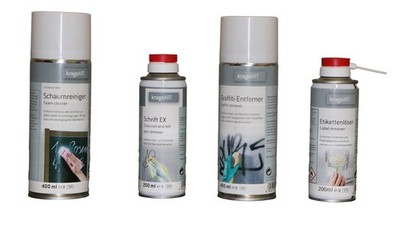 Komplett Set 4 verschiedene Reiniger von KragoArt Klebereste Aufkleber Grafitti