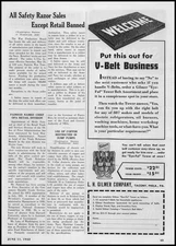 1942 L H Gilmer Co. Tacony Philadelphia V-Belts "Eye-Ful" Tower Display Print Ad